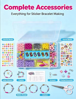 Kit de Fabricación de Pulseras con Pegatinas Holográficas, Juego de Manualidades de Joyería con Cuentas para Niños, Juguete Creativo Hecho a Mano, Regalo para Niñas de 6 Años en Adelante