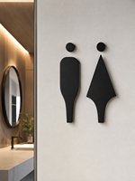 Panneaux de Salle de Bain Muraux Personnalisés Unisexe SIST – Signalétique Braille pour Toilettes, Hommes, Femmes, Lavabos
