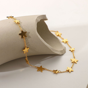 Collar con Colgante de Joyería, Chapado <span class=keywords><strong>en</strong></span> Oro de 14K, Acero Inoxidable, Collar con Colgante de Estrella de Hilo Dorado Multicapa, Joyería Femenina - Product Image 1