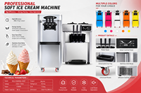 Machine à crème glacée molle à trois saveurs Foodsense d'usine en Chine Machine à crème glacée molle à servir