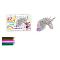 Puzzle 3D transfrontalier en papier style graffiti, cadeau fait main thème licorne pour la Fête des Mères et la Fête des Enseignants, jouet éducatif pour tous les âges