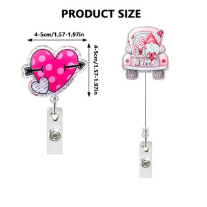 New Valentine's Day gift: rotating retractable badge scroll <b>ID</b> card <b>holder</b>, school/hospital anti-loss name tag <b>holder</b>, in stock. - Product Image 2