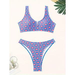Traje de Baño de Dos Piezas con Estampado Lindo para Niñas Pequeñas, Estilo Falda, Protección UPF Anti-UV, Bikini para Bebés, Modelo SWG-219A - Product Image 6