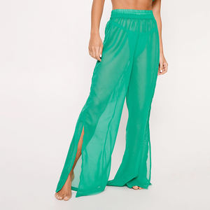 Tissu Spandex pour maillots <span class=keywords><strong>de</strong></span> <span class=keywords><strong>bain</strong></span> Bikini femmes Shorts <span class=keywords><strong>de</strong></span> <span class=keywords><strong>bain</strong></span> haute élastique femmes pantalons et pantalons blanc lin plage Bikini Sarong pantalon - Product Image 4