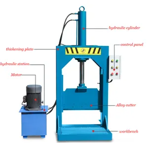 Hydraulic Guillotine Cutting-out Machine / hydraulic guillotine for rubber / waste used recycled rubber cutter