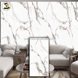 Hoch glänzendes 4x8 Marmor TV Hintergrund wand paneel Wasserdichtes flexibles 3mm PVC-Blatt UV-bedrucktes dekoratives Innenwand paneel