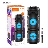 Altavoz Karaoke Portátil de 8 Pulgadas, 20W, Batería de Litio de 2400mAh, Luz de Malla Azul, Micrófono Inalámbrico, Control Remoto, Venta al Por Mayor