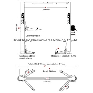 Elevador Hidráulico para Autos de 4 Toneladas, con Liberación Manual, de Dos Postes y Elevación Lateral - Product Image 5