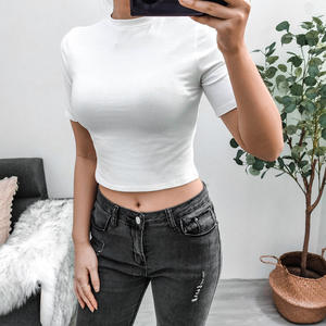 Gris Chiné FEMME T-shirt Manches Longues à Col Rond Coupe Décontractée
