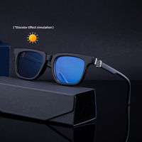 KAJILA Vente en gros de lunettes de soleil de mode fantaisie, lunettes de soleil carrées photochromiques anti-lumière bleue UV400 avec logo personnalisé pour hommes