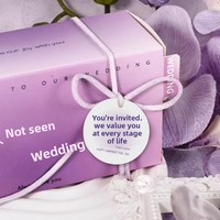 Carte suspendue en papier d'art pour cadeau de mariage ou de fiançailles, sachet d'emballage pour bonbons, boîte de bénédiction, impression de logo personnalisable