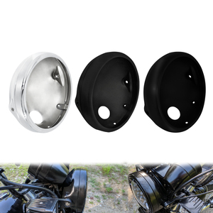 HCMOTORKU Faro LED Vintage da 7 Pollici per <span class=keywords><strong>Moto</strong></span>, Supporto di Montaggio e Copertura Esterna per Harley Sportster XL Touring - Product Image 6
