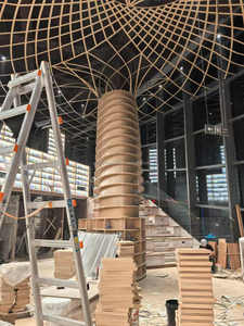 Mostradores de Madera Ecológicos y Duraderos con Iluminación LED para Librerías Culturales y Creativas - Product Image 5