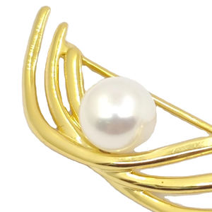 VM.Jewelry Broche Unisexe en Argent 925 Minimaliste Haut de Gamme Personnalisée avec Perle d'Eau Douce 8,5 mm - Product Image 2