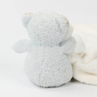 Boneka Plush MOQ Rendah, Ukuran Kecil, Pilihan Populer, Boneka Beruang, Selimut Keamanan Ramah Anak, Hewan Boneka Isi Dakron untuk Hadiah Anak