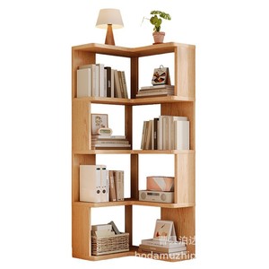 Étagère d'angle multi-niveaux, armoire de rangement peu encombrante pour la maison ou le bureau, bibliothèque en bois - Product Image 5