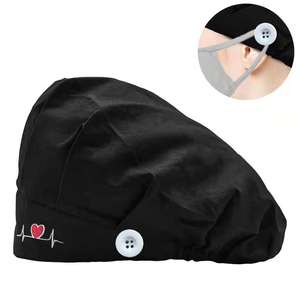 قبعات طبيب ممرضة قابلة للتعديل مطبوعة قطنية بدلة فرك ملحقات عمال بشعار مخصص للاستخدام الجراحي في المستشفى - Product Image 5