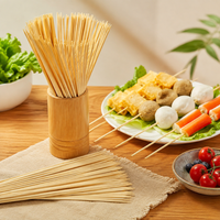 Brochettes jetables en bambou en gros pour barbecue commercial, idéales pour kebab, saucisses, tanghulu, barbe à papa et fruits