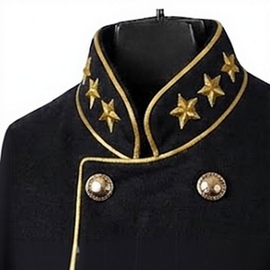 Men's Embroidered Frock <b>Coat</b> Double Breasted Wool Overcoat Custom Logo Historical Uniform Outerwear - Product Image 4