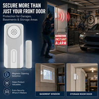 Capteur d'alarme de porte sans fil haute sensibilité avec surveillance à distance, pile AA, alarme 80 dB, sécurité enfant, installation facile