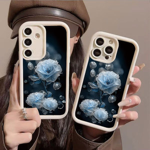 <span class=keywords><strong>Funda</strong></span> Protectora para Teléfono Móvil <span class=keywords><strong>Samsung</strong></span> Galaxy A07 A17 A56 S26 Ultra, Diseño <span class=keywords><strong>Original</strong></span> con Estampado de Flores Azul Hielo, Estilo Lente de Escalera, Resistente a Impactos, TPU - Product Image 1