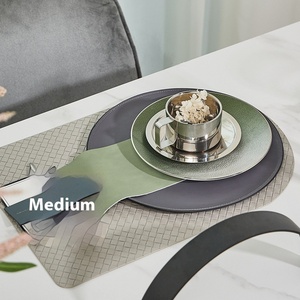 <span class=keywords><strong>Assiette</strong></span> en porcelaine osseuse peu profonde de 8 pouces de luxe moderne <span class=keywords><strong>vert</strong></span> <span class=keywords><strong>olive</strong></span> avec texture en cuir de style design INS pour mariages et fêtes - Product Image 2