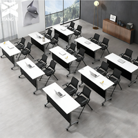 Table de bureau pliable réglable avec roulettes, table de conférence, table de réunion, bureau pour immeuble de bureaux, salle de réunion, formation