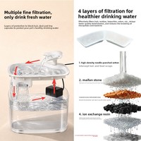 Fontaine à eau pour chat de style régulier, transfrontalière Chine, à circulation silencieuse, distributeur d'eau intelligent pour animaux de compagnie 650g