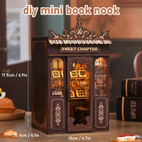 Nuevo Estilo: Adorno de Sujetalibros DIY con Temática Dulce, Modelo de Ensamblaje Hecho a Mano, Pequeño Sujetalibros de Madera con Forma de Casa 3D
