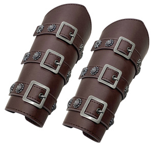 Médiéval Hommes Brassard Vikings Costume Props Halloween Cosplay Accessoire Armure Adulte Poignet Archer Gantelet Larp <span class=keywords><strong>Chevalier</strong></span> Cuir - Product Image 1