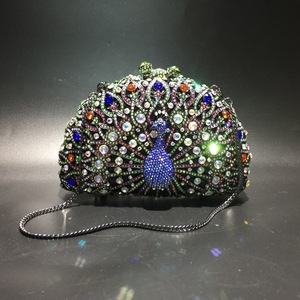 Nouvelle fête mode gland mariage Bling pochette sac à main sac de soirée femmes violet velours argent or bleu OEM Style Snap motif - Product Image 2