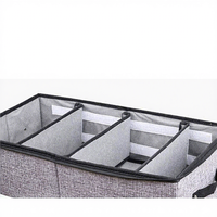 Boîte de rangement pliable sous le lit pour vêtements avec couvercle, boîte de rangement sous le lit avec étagères réglables, poignées et fenêtre transparente.