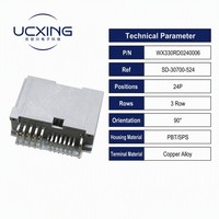 Connecteur WX-330 SD-30700-524 24 broches, angle droit 90 degrés, pas mixte 2,54 3,5 mm SPS pour système automobile, conception certifiée UL