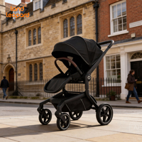 Poussette bébé pliable légère Land Leopard avec capacité de charge de 20 kg, design luxueux, prête à rouler, pour enfants jusqu'à 3 ans
