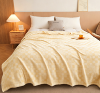 Couverture douce, légère, en peluche, confortable et luxueuse, couverture à carreaux, couvertures pour l'hiver