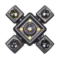 Alison Nouvelle Lumière de Scène à Motif Boule Magique à Quatre Ailes LED Laser Stroboscope DMX512 Tension Universelle Multi-Prises Colorée pour KTV Bar Intérieur