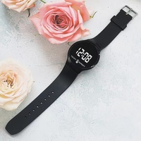 Jam Tangan Fashion Grosir Model Bulat Kreatif LED Elektronik Digital untuk Pelajar Pria Wanita Model Sederhana