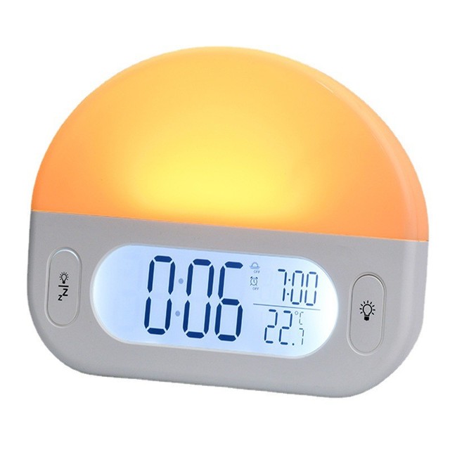 Sunrise Alarm Clock Wake up Digital Clocks With Snooze 7 Color Atmosphere Night Light Morning Clock