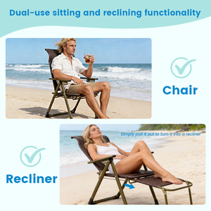 كرسي شاطئ عصري قابل للتعديل، سرير استلقاء خارجي من الراتان مع هيكل معدني للشاطئ وحمام السباحة والحديقة والفناء للفنادق - Product Image 2