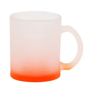11oz Sublimation Customized Gradient Color Frosted Glass Beer Mug For Heating Press Transfer sublimation glass mugs