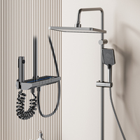 Ensemble de douche à effet pluie en alliage d'aluminium 4119 avec affichage numérique et mitigeur chaud/froid pour salle de bain moderne – Vente en gros
