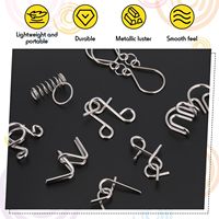 Juego de 8 Rompecabezas de Alambre Metálico con Bolsa, Juego de Ingenio para Desbloquear Enlaces de Hierro, Prueba de Inteligencia, para Fiestas, Niños y Adultos