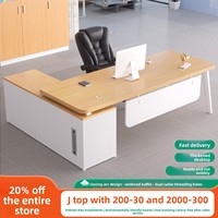 Set Scrivania Direzionale LBZ-124X, Scrivania di Lusso per Manager con Struttura a L, Design Moderno Minimalista in PVC
