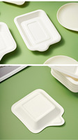 Assiettes en papier biodégradables épaissies jetables, plats de service minimalistes, fourchettes à gâteau, soucoupes, plateaux rectangulaires, lot en vrac, modèle