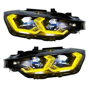 Pour Série 3 F30 F35 2013-2019 Phares LED Gold Eyes 6500K 6500lm Design OSS avec double lentille laser directe et projecteur DRL - Product Image 4