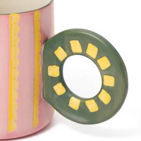 Nouvelle collection d'été de Chine continentale : Tasses en céramique style nordique peintes à la main, colorées, à motifs ondulés et rayures, pour la rentrée scolaire