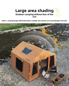 Tente de camping extérieure pour 3-4 personnes, entièrement automatique et gonflable, 3x3m, simple couche, en coton TC et PVC, design <span class=keywords><strong>ciel</strong></span> étoilé - Product Image 5