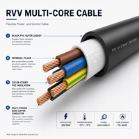 Câble d'alimentation en cuivre toronné RVV 2-4 conducteurs 0,75-16 mm² isolé en PVC, fil électrique 300V pour usage industriel