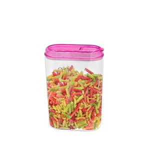 Barattolo ermetico da 1.5 litri per alimenti rosa verde turchese contenitore in plastica trasparente per la conservazione e la conservazione degli alimenti - Product Image 1