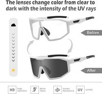 Lunettes de soleil photochromiques anti-lumière bleue pour le cyclisme, hommes et femmes, verres transparents, protection UV400 pour VTT, course à pied, golf